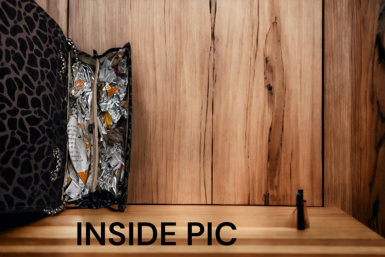 Wild Elegance: Cheetah Print Black Chain Handle Sling Bag